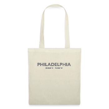USA Stadt Koordinaten - Philadelphia - Stoffbeutel - Natur - Vorne