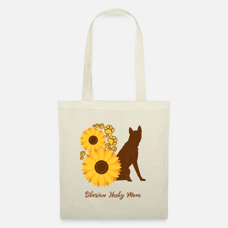 Sonnenblumenmutter - Sibirischer Husky - Stoffbeutel - Natur