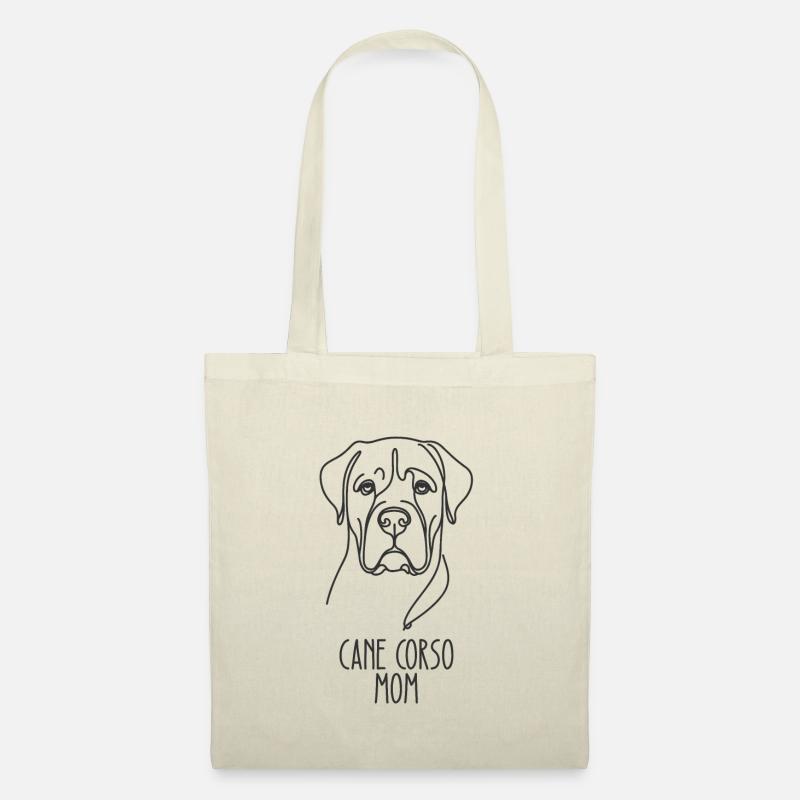 Line Art Mom - Cane Corso - Stoffbeutel - Natur