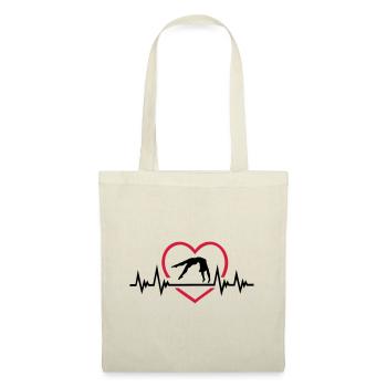 Gymnase rythme cardiaque cardiaque avec cardio, gymnastique ECG - Sac en tissu - nature - Devant