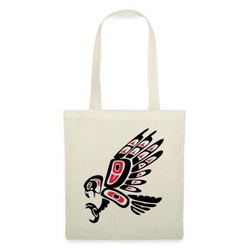 Indianer, Falke, Symbol, Tattoo Style, 23 Farben - Stoffbeutel - Natur - Vorne