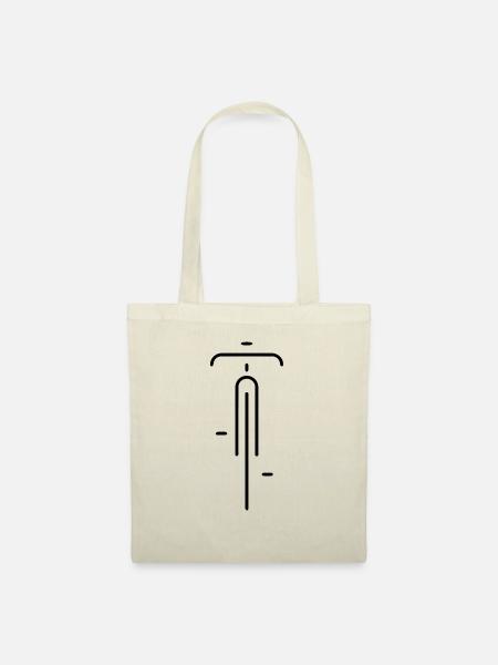 Fahrrad, fixie, minimalistisches, frontal, Rad - Stoffbeutel - Natur