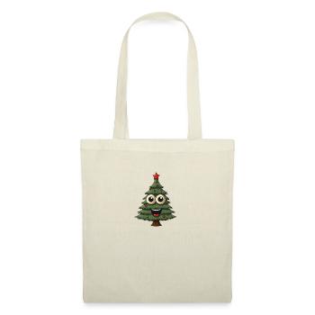 Lustiger Tannenbaum -perfektes Weihnachtsgeschenk - Stoffbeutel - Natur - Vorne
