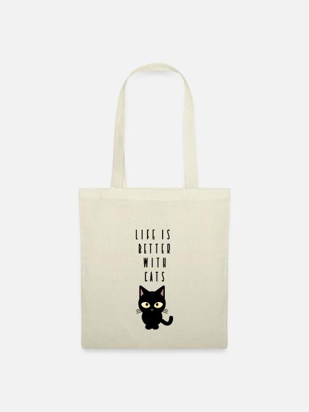 Katze - Stoffbeutel - Natur
