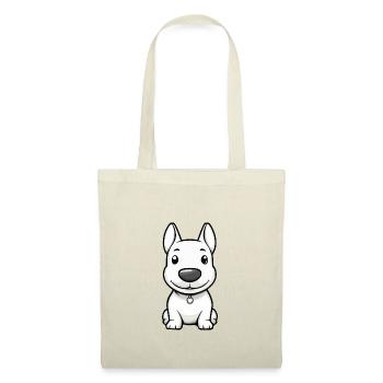 Bull Terrier Chien Bande Dessinée Mignon - Sac en tissu - nature - Devant