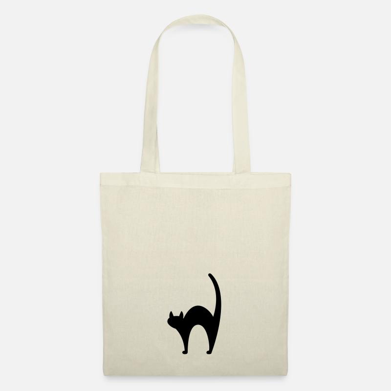 Schwarze Katze - Stoffbeutel - Natur