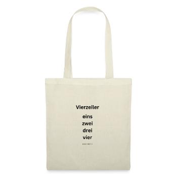 Vierzeiler - schwarze Schrift - Stoffbeutel - Natur - Vorne