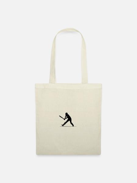 Cricket Sport Silhouette - Stoffbeutel - Natur