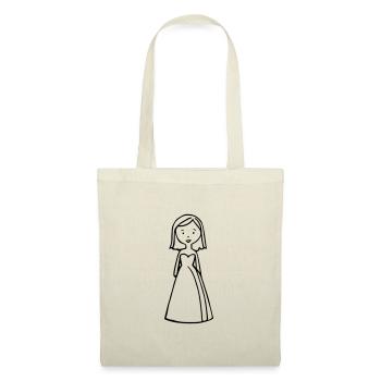 Comic Braut – Witziges Hochzeitsmotiv - Stoffbeutel - Natur - Vorne