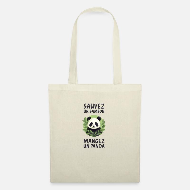 Rette einen Bambus, iss einen Panda. - Stoffbeutel - Natur