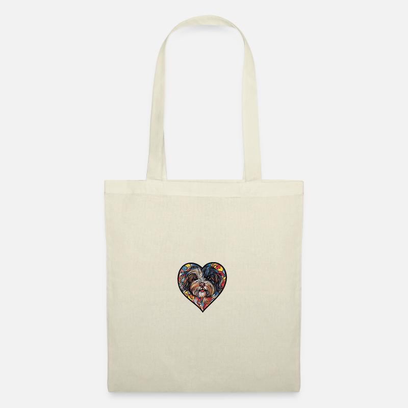 Havanese Hund Herz Love - Stoffbeutel - Natur