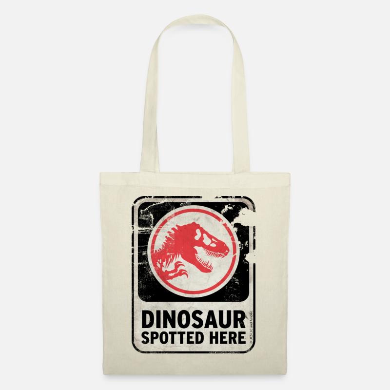 Jurassic World Warnschild Dinosaur Spotted Here - Stoffbeutel - Natur