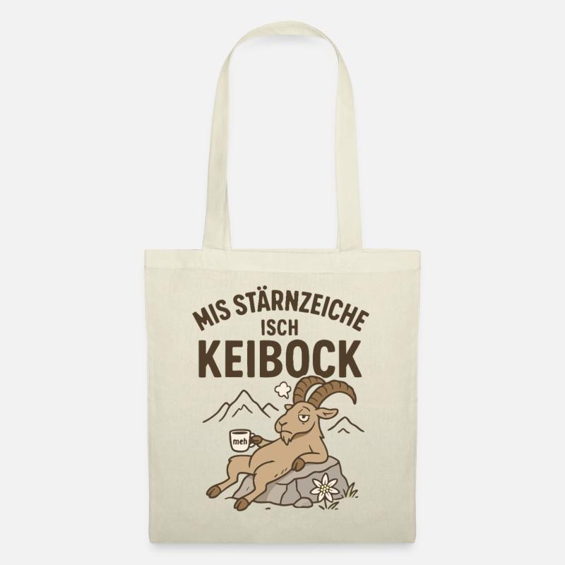 Kein Bock Lustiger Schweizer Spruch mit Steinbock - Stoffbeutel - Natur