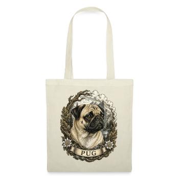 Pug in vintage style with mountain landscape - Tote Bag - nature - Front