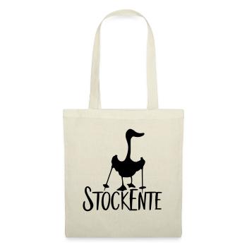 Stockente gemütlich entspannt Nordic Walking - Stoffbeutel - Natur - Vorne
