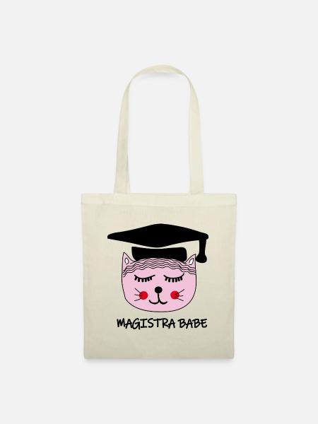 Akademikerin Katze MAGISTRA - Stoffbeutel - Natur