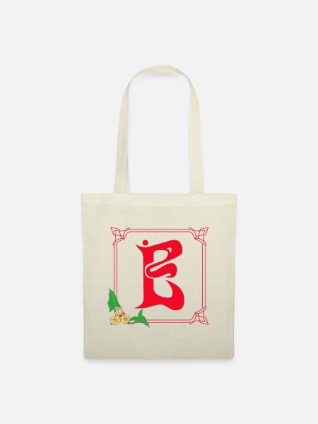 jugendstil e rot - Stoffbeutel - Natur