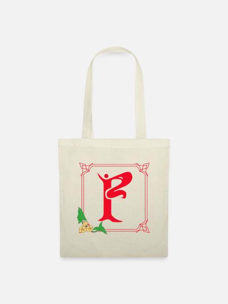 jugendstil f rot - Stoffbeutel - Natur