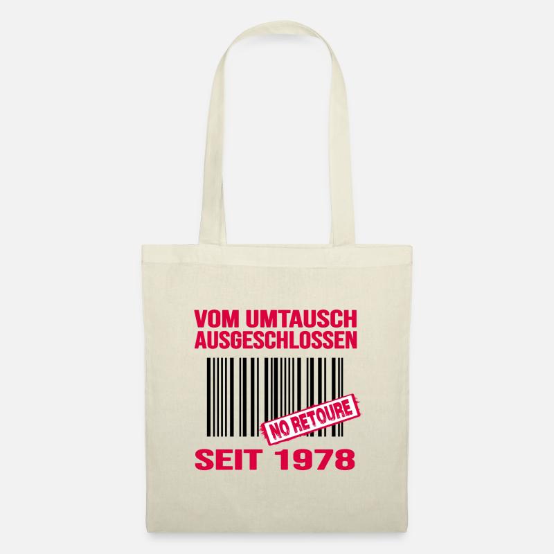 1978 geburtstag 44 jahre jubiläum barcode retoure - Stoffbeutel - Natur