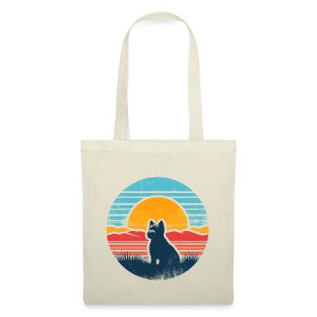 Cairn Terrier Vintage coucher de soleil - Sac en tissu - nature - Devant