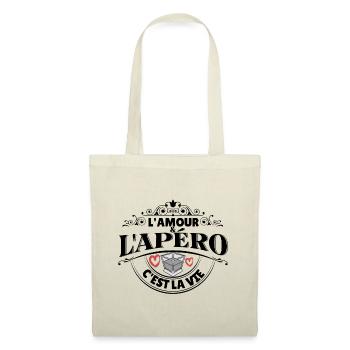 L'AMOUR et l'apéro c'est la vie - Sac en tissu - nature - Devant