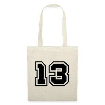 13 symbole de nombre - Sac en tissu - nature - Devant