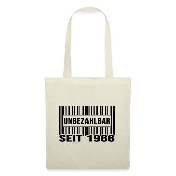 1966 geburtstag unbezahlbar barcode Jahreszahl - Stoffbeutel - Natur - Vorne