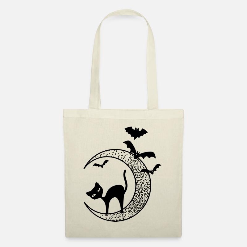 HALLOWEEN SCHWARZE KATZE - Stoffbeutel - Natur
