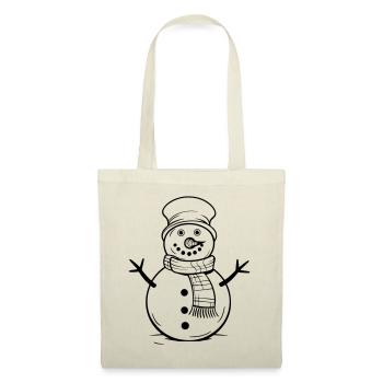 Schneemann Winter Comic - Stoffbeutel - Natur - Vorne
