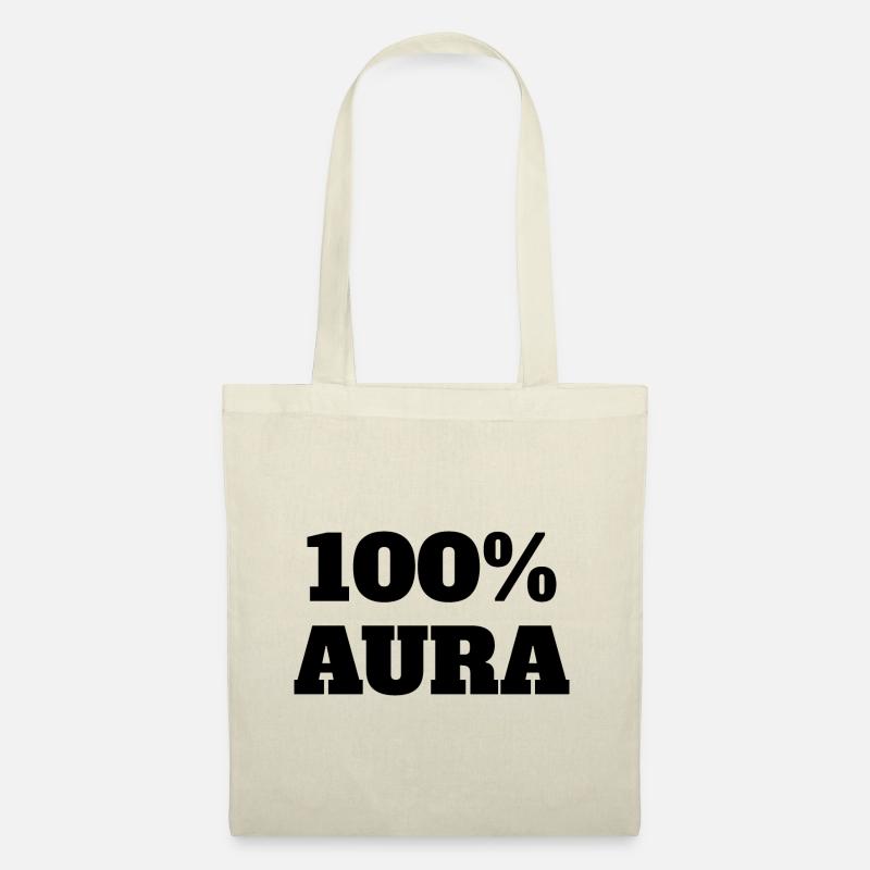 100% Aura Level Punkte Humor Meme Aura - Stoffbeutel - Natur