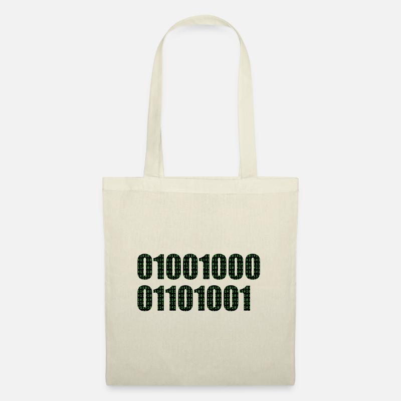Binärcode "Hi" - Stoffbeutel - Natur
