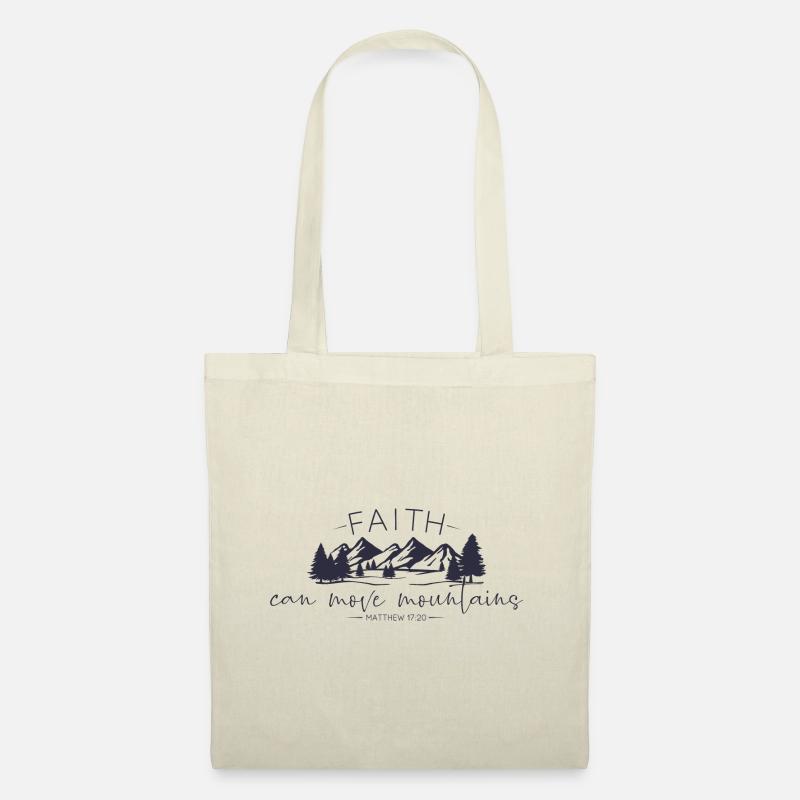 Faith can move Mountains, christliches Geschenk. - Stoffbeutel - Natur