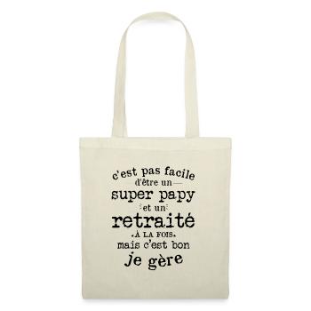 Cadeau De Retraite Pour Un Super Papy Retraité - Sac en tissu - nature - Devant