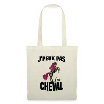 Je Peux Pas J'ai Cheval Cadeau Fleuri - Sac en tissu - nature - Devant