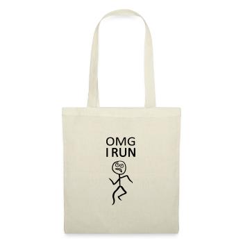 Omg, je cours - cours, coureur - Sac en tissu - nature - Devant
