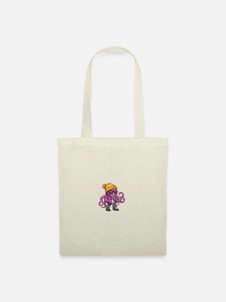 Oktopus Winter - Stoffbeutel - Natur