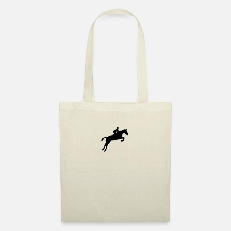 equitation cavalier obstacle cheval saut - Sac en tissu - nature