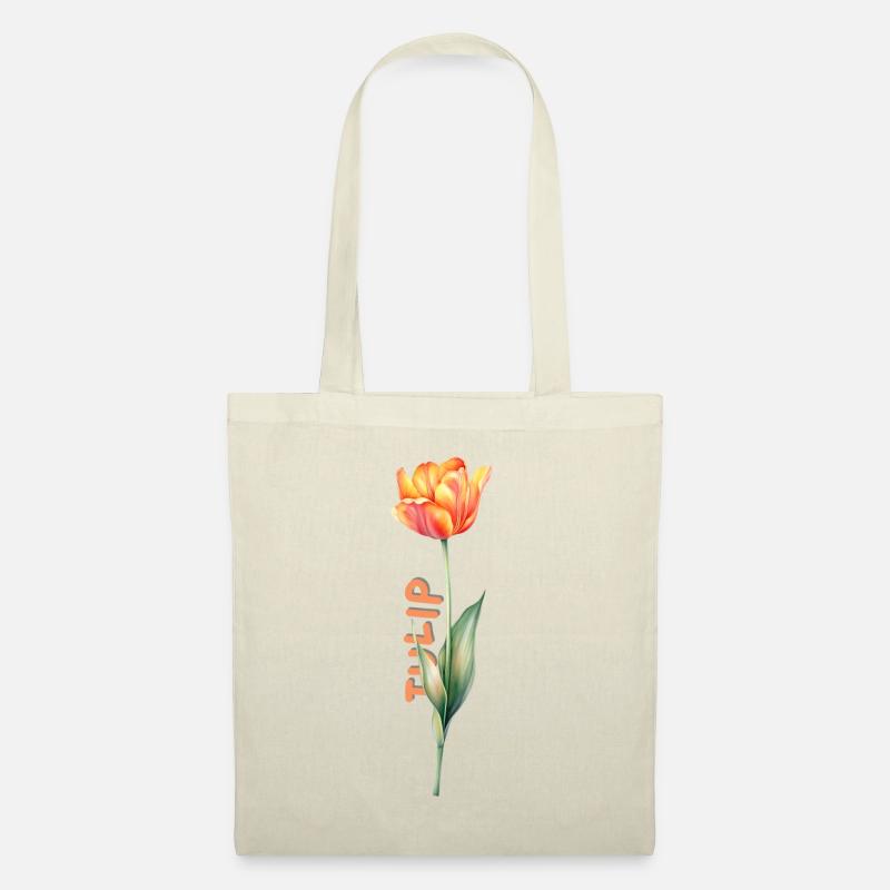 Blumengruß Tulpe - Stoffbeutel - Natur