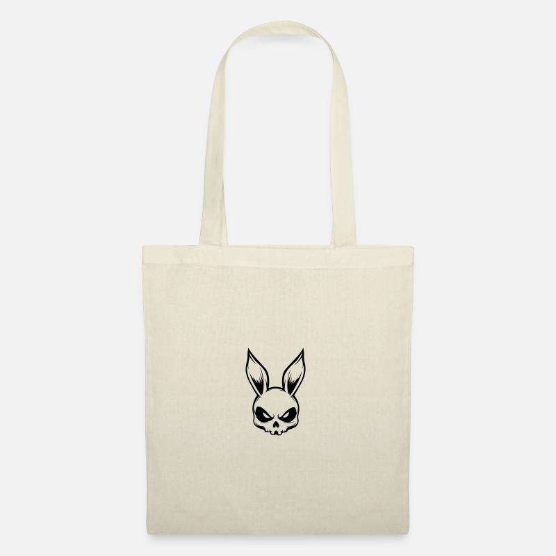 Hase Skelett Skull - Stoffbeutel - Natur