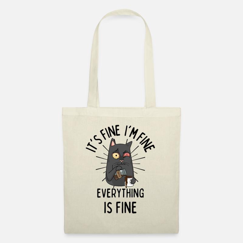Kaffee Katze lustiger Spruch Müde Katze Kaffee - Stoffbeutel - Natur