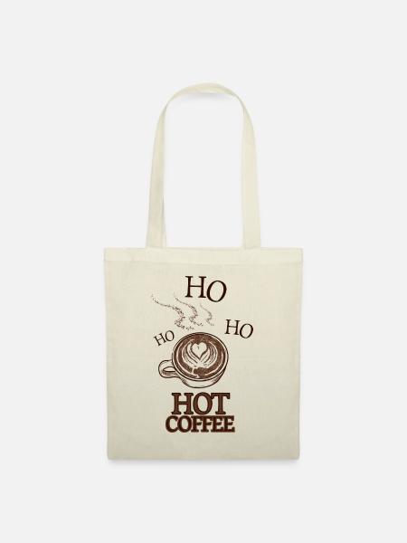 Hot Coffee-Kaffeefans Kaffeeliebhaber Weihnachten - Stoffbeutel - Natur