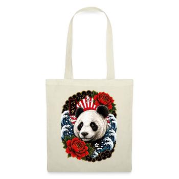 Panda im japanischen Irezumi Tattoo Stil - Stoffbeutel - Natur - Vorne