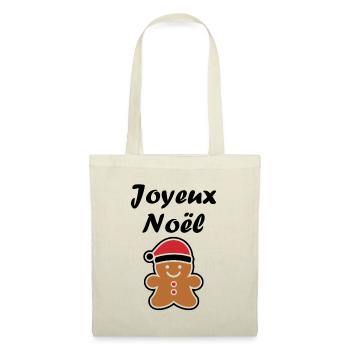 Joyeux noel pain d'épice - Sac en tissu - nature - Devant