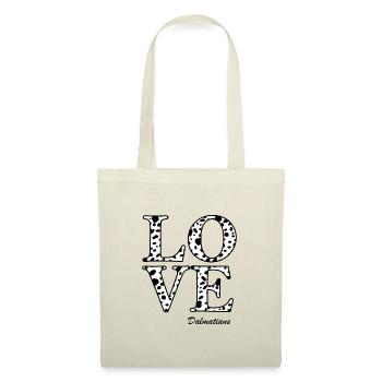 Love Dalmatian Ich liebe Dalmatiner - Stoffbeutel - Natur - Vorne