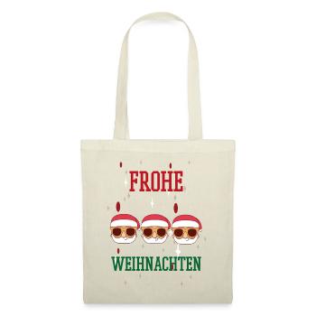 Frohe Weihnachten Familien Freiertage Logo - Stoffbeutel - Natur - Vorne