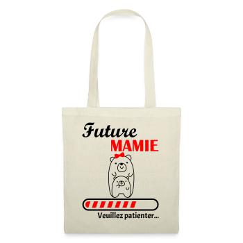 Future Mamie, future grand-mère,annonce grossesse - Sac en tissu - nature - Devant