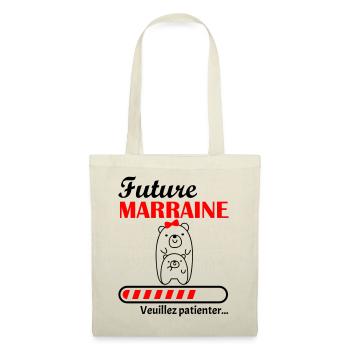Future Marraine, annonce grossesse - Sac en tissu - nature - Devant
