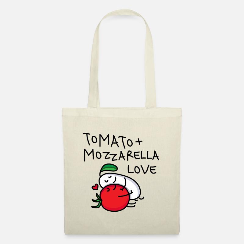 Tomate und Mozzarella Paar (b) - Stoffbeutel - Natur