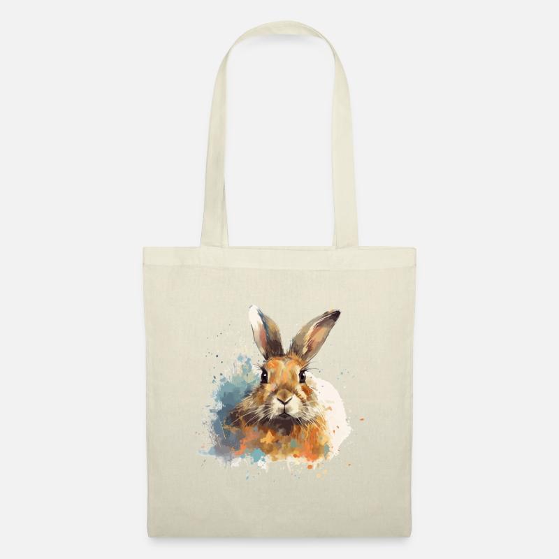 Rabbit Bunny Splash Aquarell - Stoffbeutel - Natur