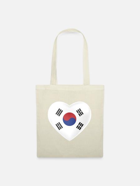Südkoreanisches Herz - Stoffbeutel - Natur